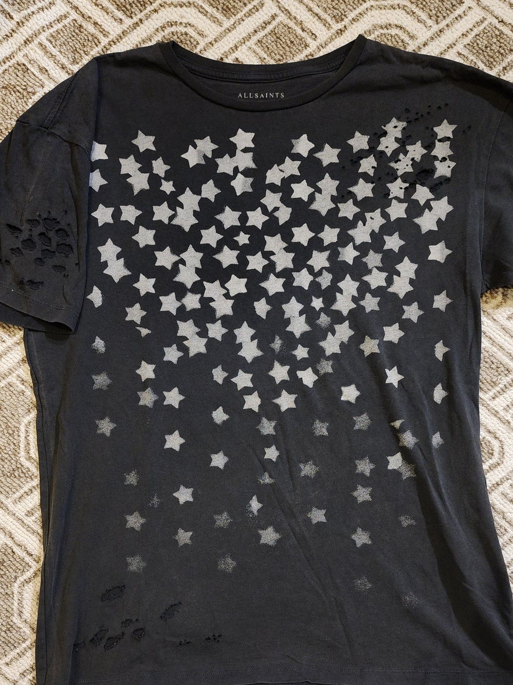 All Saints Black Star-Print Tee